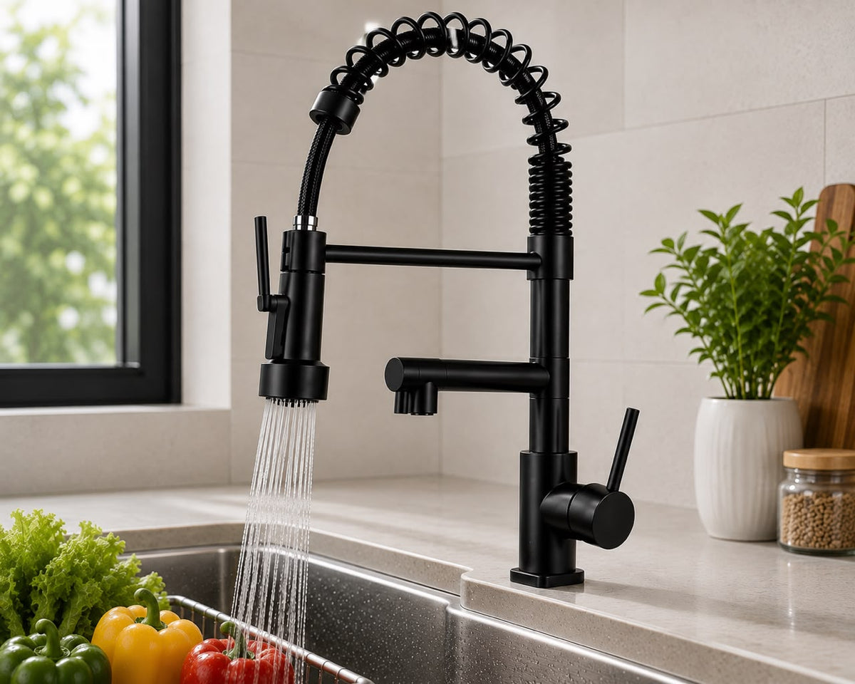 Mescladora Monocomando Premium Para Cocina Negro Mate