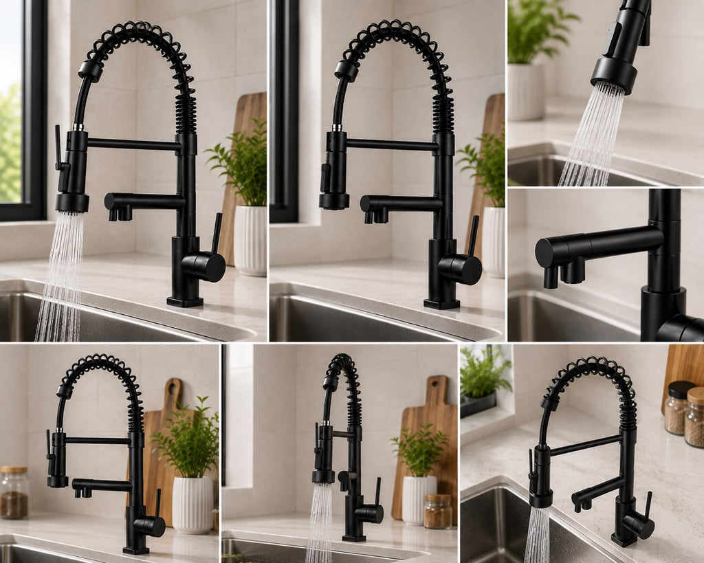 Mescladora Monocomando Premium Para Cocina Negro Mate