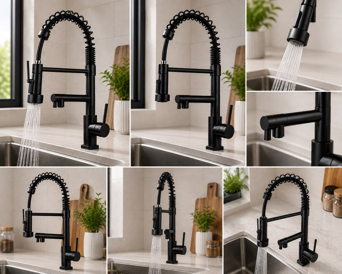 Mescladora Monocomando Premium Para Cocina Negro Mate