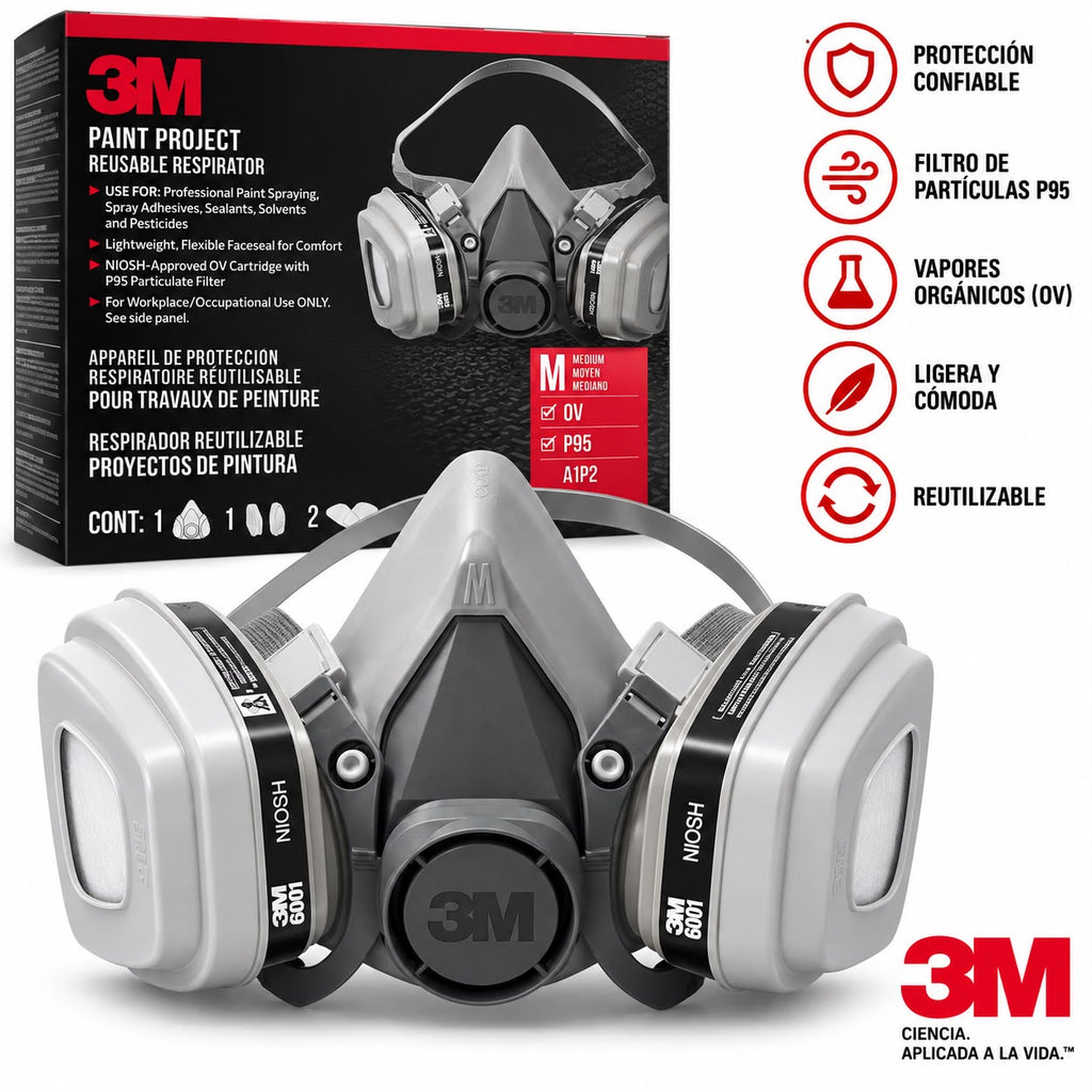 Respirador 3m Profesional Completo Pintura Y Químicos