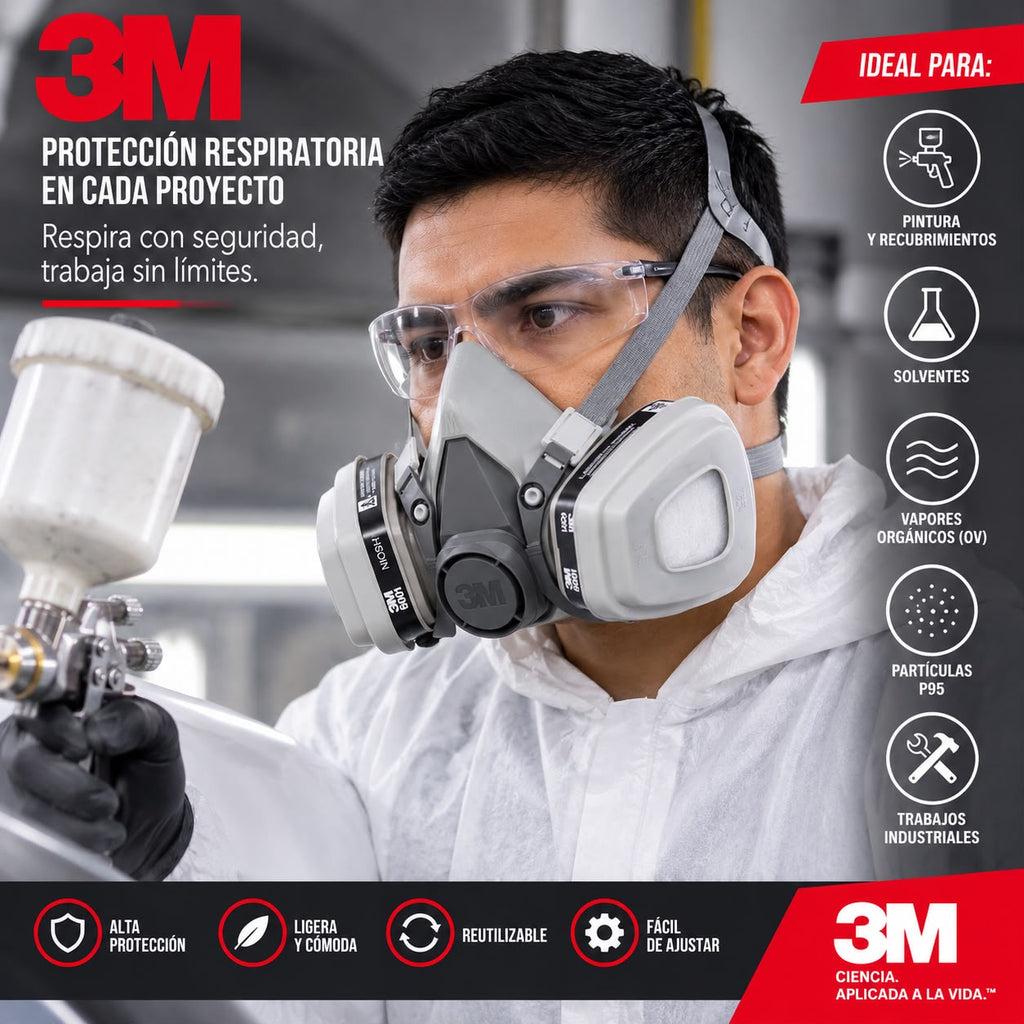 Respirador 3m Profesional Completo Pintura Y Químicos