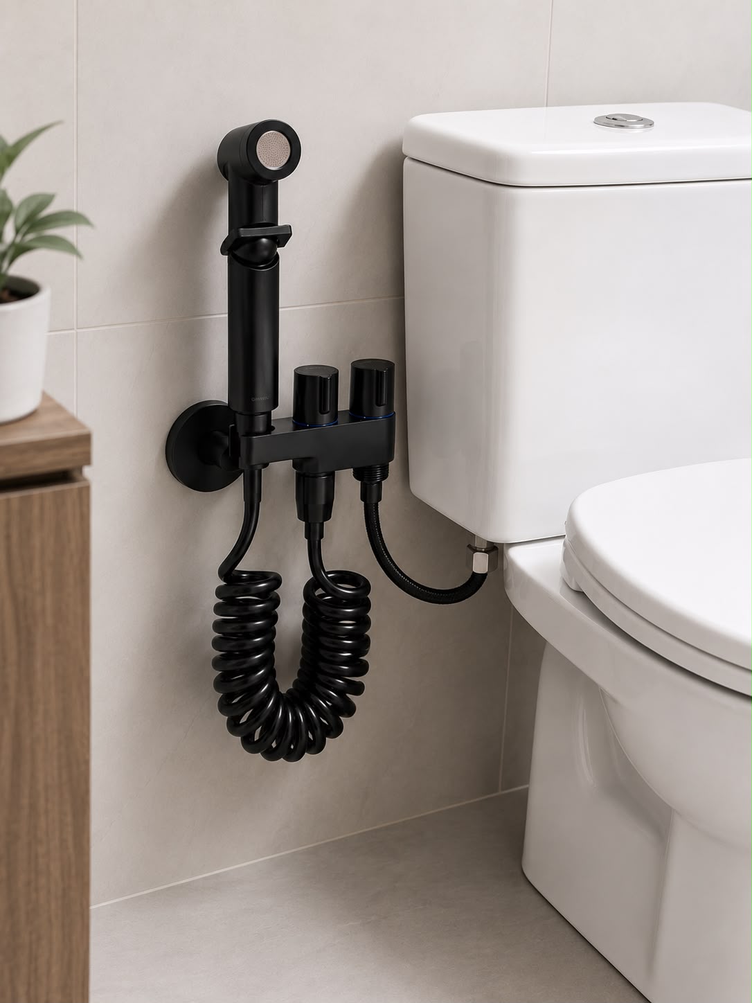 Ducha Bidet Negro Mate Para Baño
